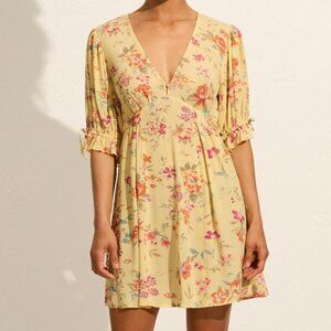 Auguste The Label Yellow Floral Nereida Mini Dress AU XS/US 2